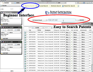 You can search/find simple words from texts, applicants, inventor, and other various fields.